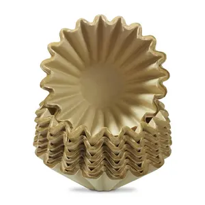 100 Pack 1-4 Cup Coffee Filters, Disposable Basket Coffee Filter for A Good Brew - Efficient and Convenient Small Coffee Filters 1 Cup - Eco-friendly and Biodegradable (Natural, 155/45)