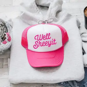 Well Sheeyit, Sassy, Funny, Bright Pink Snapback Trucker Hat, Sassy Graphic Otto Hats