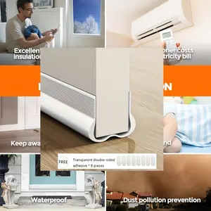 2pcs Adjustable Soft PVC Door Draft Stopper, Waterproof Windproof Noise Reduction Bug Seal, Reusable Adhesive Door Bottom Protector, Energy Saving Sound Insulation, Durable Door Gap Sealer, Door Hardware