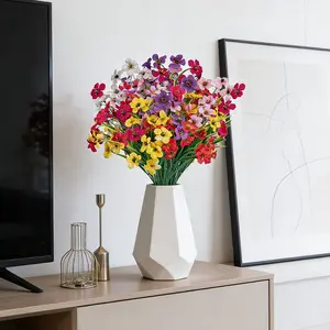 18 Bundles 6 colors Artificial Flowers for Outdoors/Indoors, Fake Flowers Plants for Indoor Outside Garden Porch Window Box Home Wedding Farmhouse