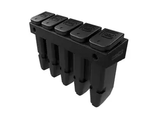 Wall Mounted Glock Mag Holder (5 Mags) - Compatible with G17, G19, & G26 Mags | Rack, Storage, Organizer, Tactical