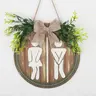 9 Inch 3D Welcome Bathroom Door Sign, Wooden Outdoor Porch Home Decor, Spring Summer Use, Non-Plated Precious Metal, Batch Tkmp02, Decorative Sign