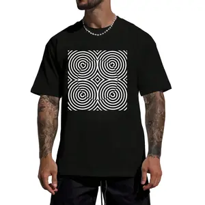 Abstract Geometric Artsy Black and White Optical Illusion T-Shirt