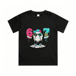 67 Baseball Ice Cream Drip Graphic Tee for Kids Featuring Playful Design and Comfortable Fit