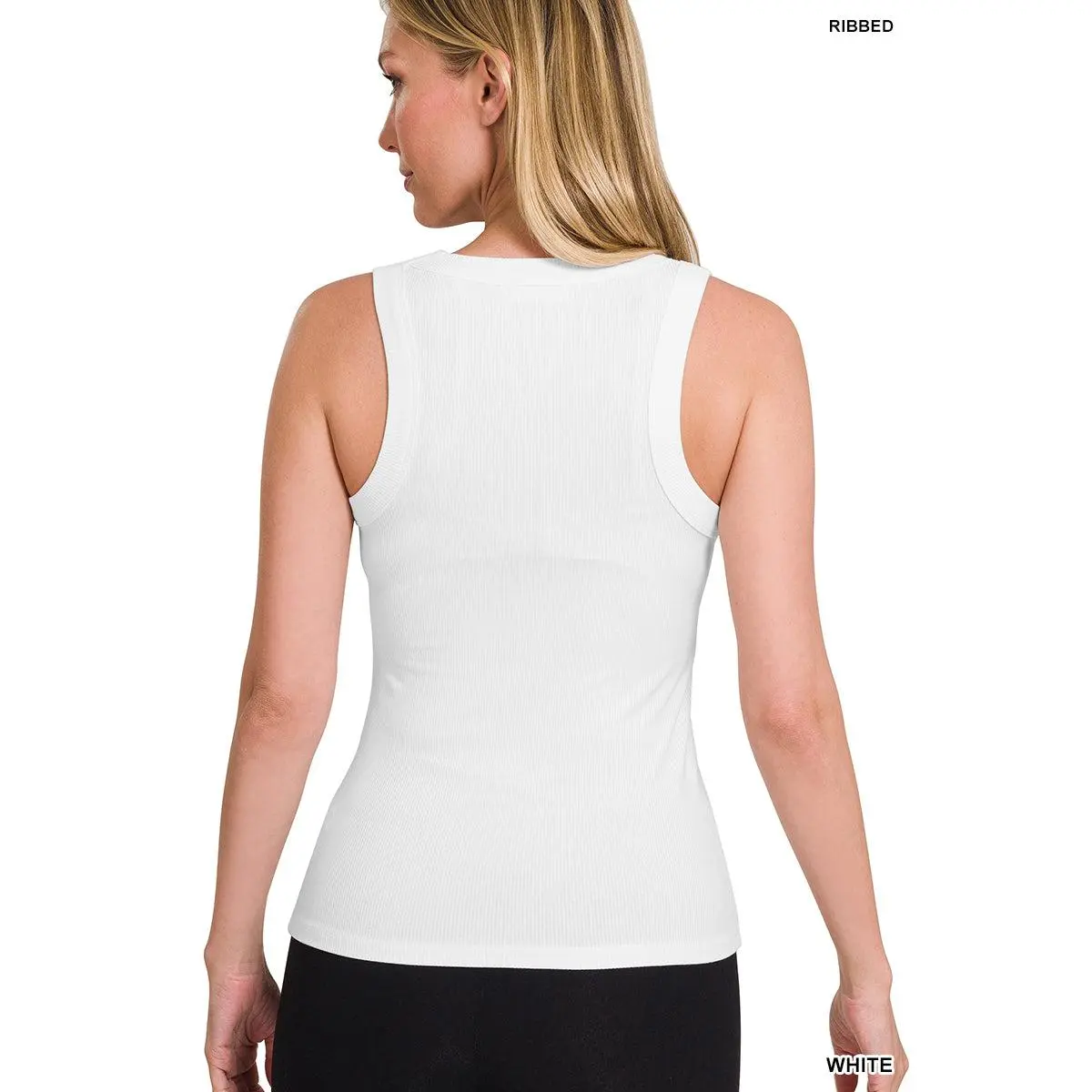 RIBBED SCOOP NECK TANK TOP