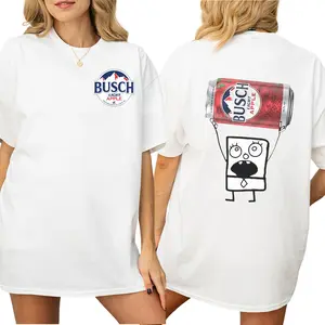 Doodleb0b Busch Light Apple Graphic 2 Sided T-Shirt, Funny Busch Apparel, Casual Cotton Tee For Men And Women, Perfect Gift For Beer Lover