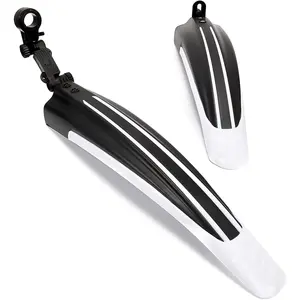 Bike Fender Set,Bicycle Mudguard Fit for 20/22/24/26 Inch,Adjustable Road Mountain Bike Bicycle Cycling Tire Front/Rear Mud Guards Mudguard Fenders Set(White)