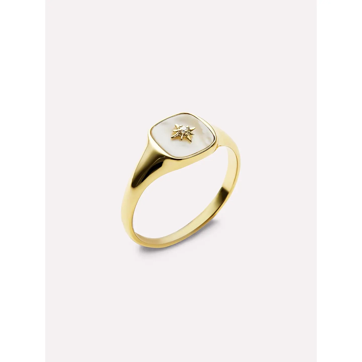 Gold Signet Ring - Amara Mother of Pearl
