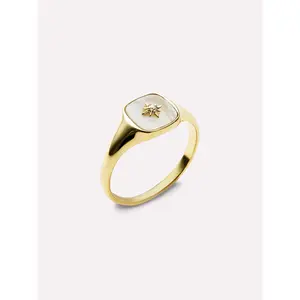 Gold Signet Ring - Amara Mother of Pearl