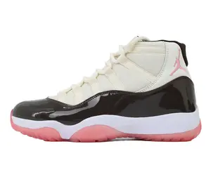 Glossy Cream Dark Brown Pink Color Block High Cut Vintage Trainers, High Ankle Support Retro Sneakers With White Cushion Midsole For Street Fashion #VintageKicks #StreetBasketballShoes #DailyFashionSneake