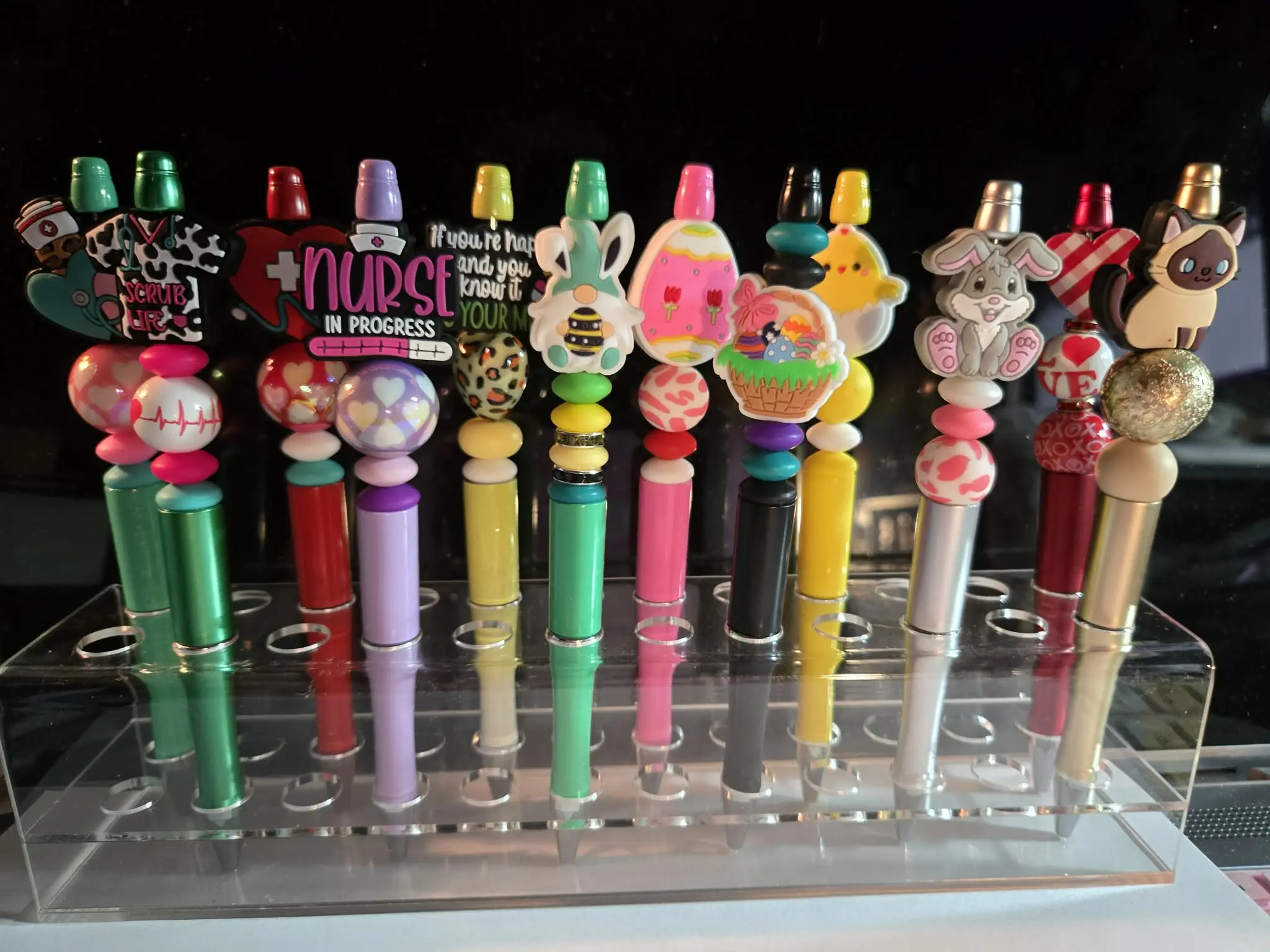None Brand Office Writing Pens - Refillable Ink, Character Pen Toppers, Custom Orders, Multiple Styles, Character Tops, L, All Ages, Characters And Patterns