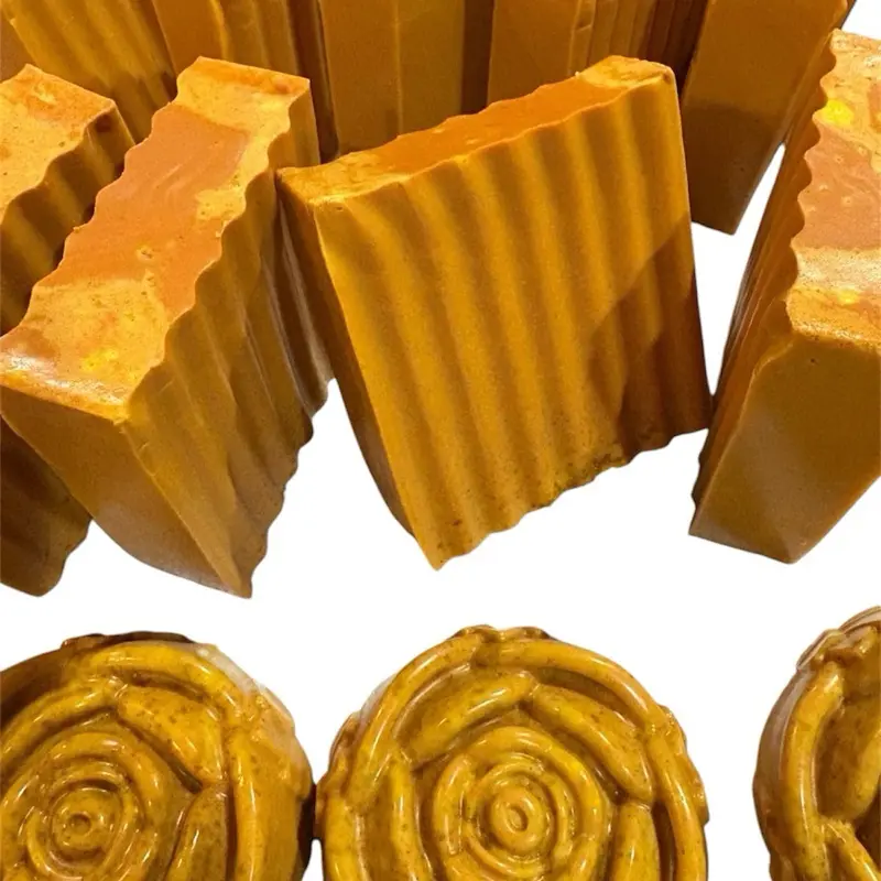 KN Kela Naturals Turmeric Glow Honey Carrot Papaya Lemon Glow Soap Bar - 5 oz Cosmetic Shea Moisturizing Hydrating Brightening Cleanser for Dark Spots, Hyperpigmentation - Gentle Daily All Skin Types Body Care with Scent