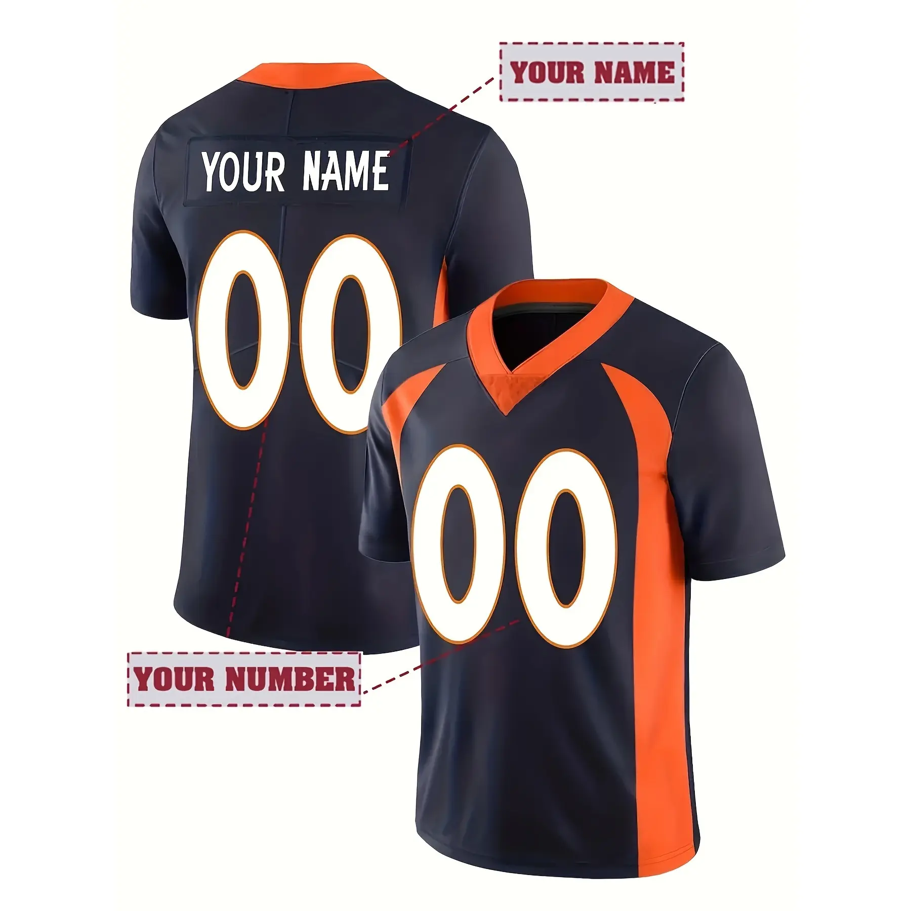 [XXS-7XL] Mesh Fabric custom name and number design, men's short-sleeve loose breathable V-neck embroidered rugby training jersey, team sports shirt