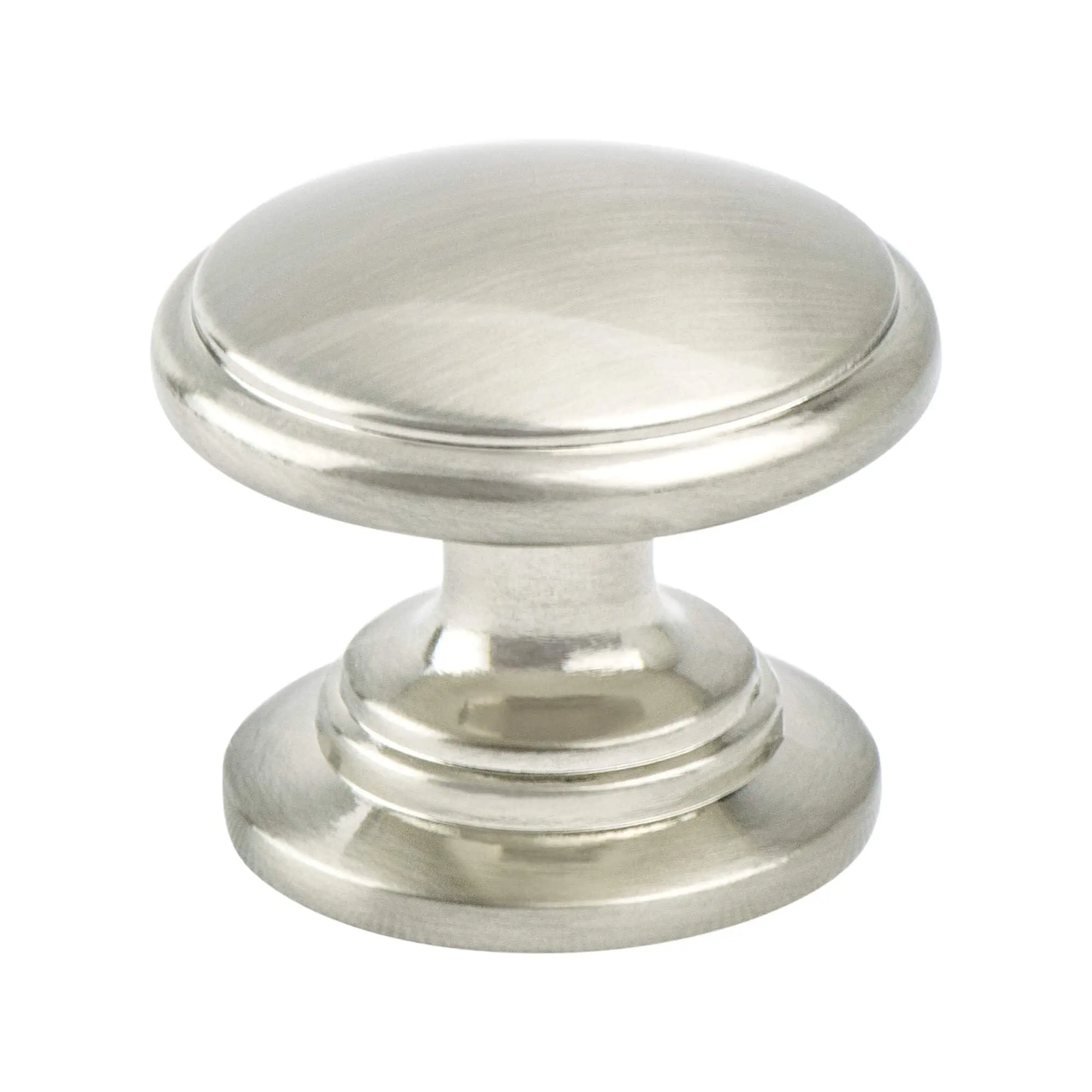 Berenson 9375-1BPN-P Traditional Euro Cabinet Hardware Style Doorknob, 1-3/16 in. Diameter Advantage Plus 5 Knob, Brushed Nickel Finish