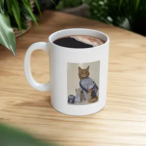 Post Office Cat Meme Mug Funny Mail Cat Coffee Cup for Men Women | Cute Postal Cat Ceramic Coffee Tea Mug | Office Desk Humor Gift Idea | Cat Lover Birthday Christmas Gift | Viral TikTok Funny Animal Meme Mug