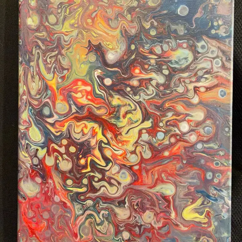 Collectible Handmade 11x14 Acrylic Pour Flow Painting, Original Canvas Artwork for Collectibles & Cultural Item Displays