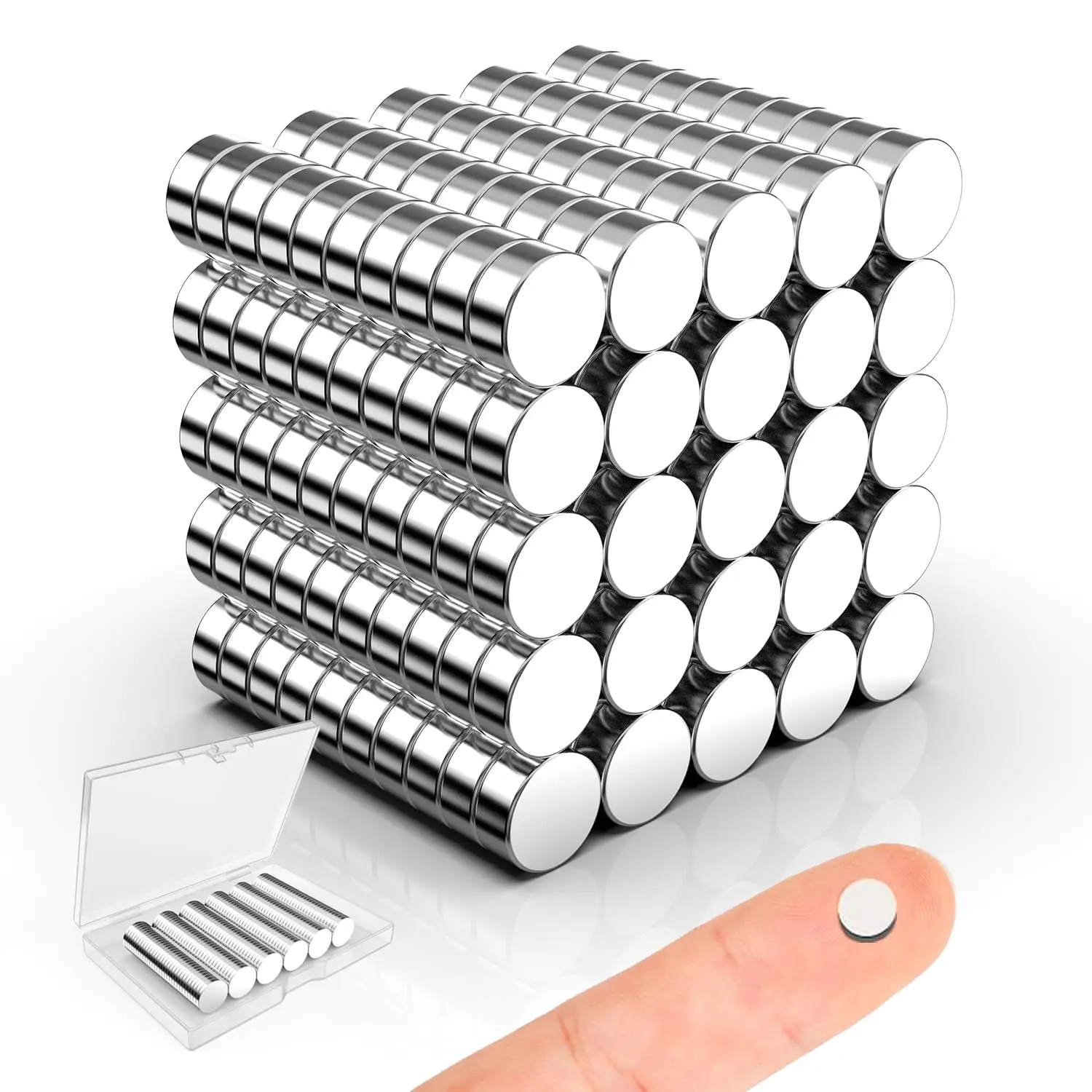 Magnets for Crafts, 250 Pack 5x2mm Small Round Magnetic Rare Earth Neodymium Refrigerator Magnet for Home Kitchen Office School Crafts 3D Printing Industrial Scientific Purpose, Silver
