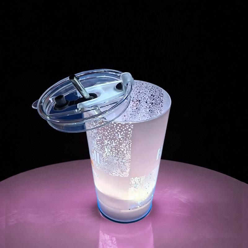 Creative Bar Party Luminous Red Bull 14oz LED Cup Customizable Color Option Free Straw Lid Included Premium Cup with Exclusive Perks WB Blue