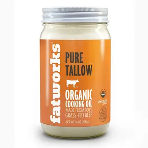 Fatworks Organic Grass-Fed Beef Tallow, Certified Organic Non-Gmo Pasture-Raised Beef Tallow, sourced from several small family ranchers, KETO friendly, exclusive to Fatworks