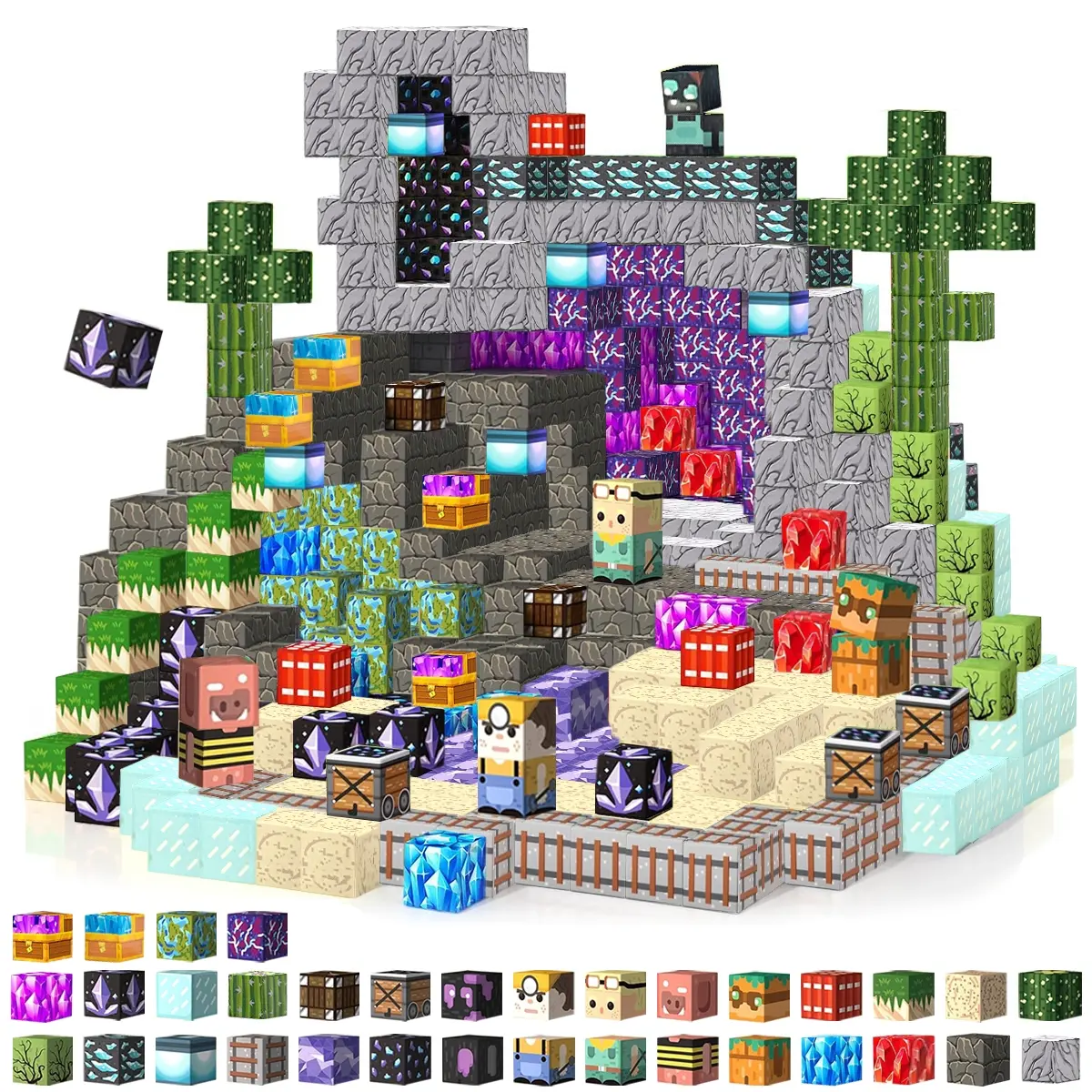 Desert Treasure Hunt Themed DIY Puzzle Toy - Magnetic Cubes Kit, Magnetic Puzzle Blocks, Children's Cognitive Learning Toys, Spark Limitless Creativity, Perfect Gift for Birthday & Christmas Celebrations, Game