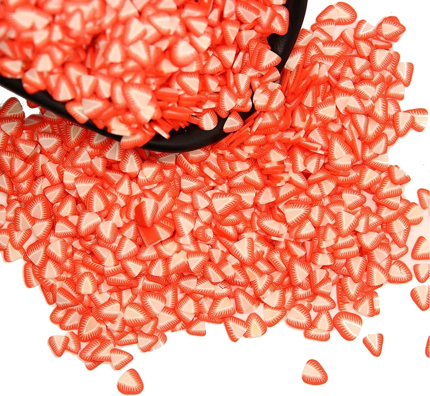 Strawberry Nail Art Slime Charms Slices 120g/0.26LB Cute Tiny 3D Polymer Clay Fruit DIY Craft Supplies Glitter Charms for Nail Phone Case Bracelet Decoration