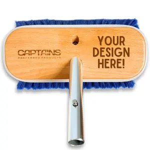 Captains Personalized Engraved Boat Brush Heads Add Your Design Wood & Steel Bristles Customizable for Marine & Boat Use