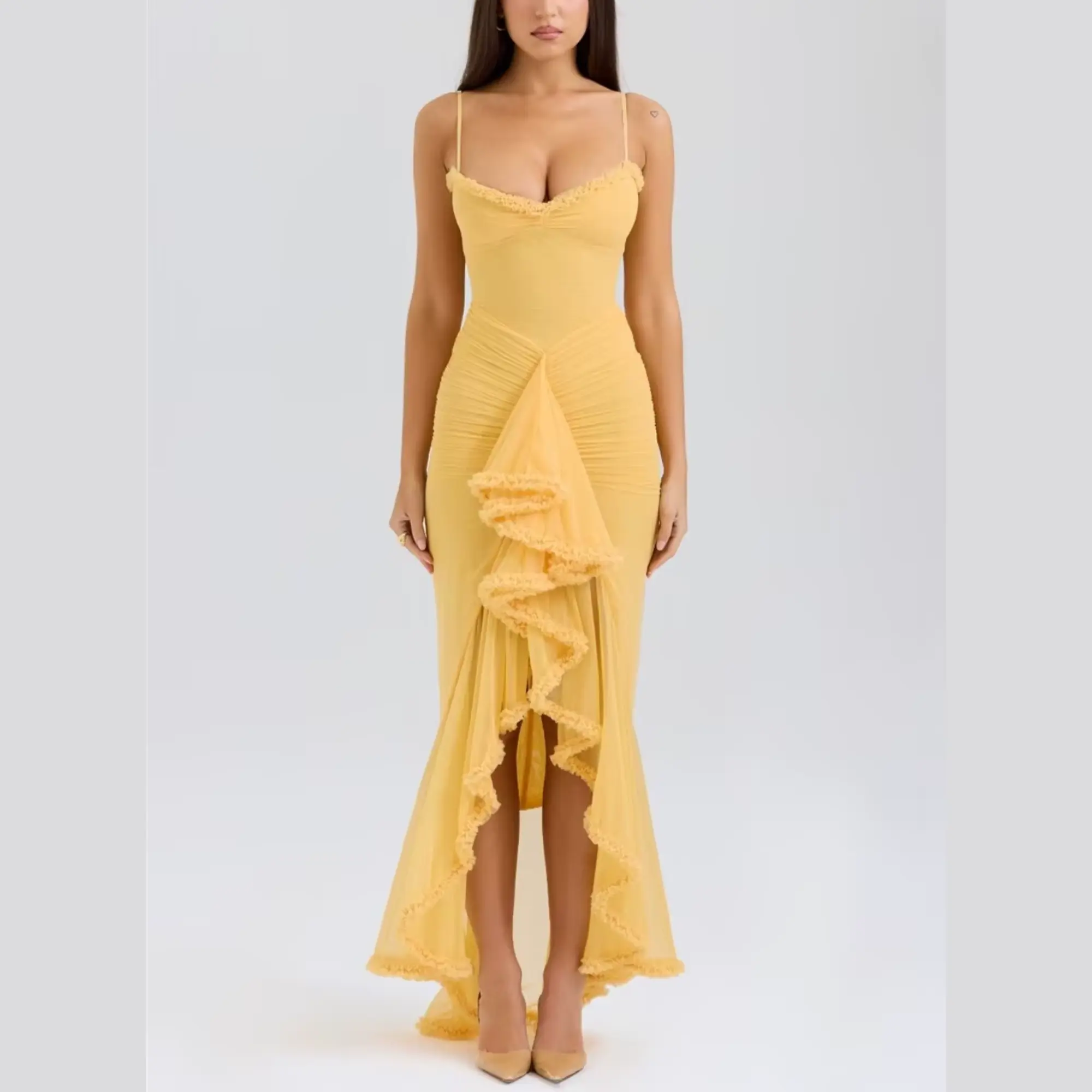 maxi dresses gold Rose Gold Sequin Maxi Dress With Gold Detail