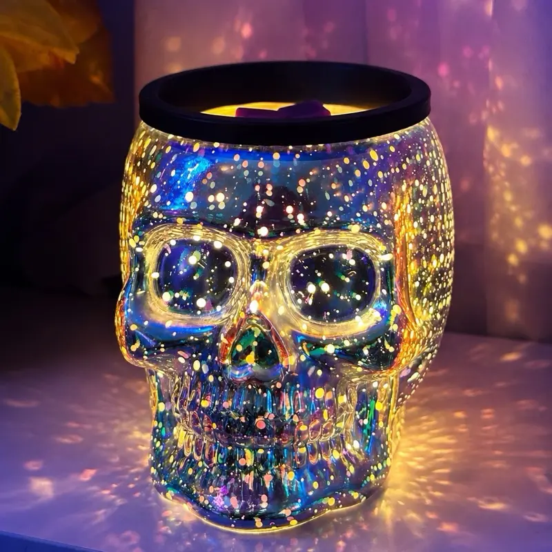 Rainbow Color Night Light Candle Wax Burner,Fragrance Wax Melter for Home,Bedroom Halloween Spooky Decor Gifts