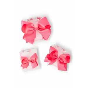 Neon Pink Grosgrain Hair Bow