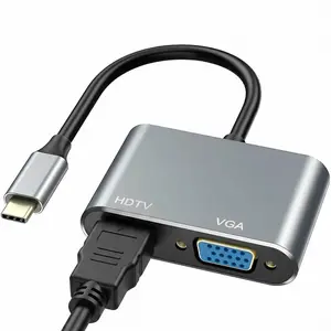 AEiTTO 4K@30Hz USB-C to VGA HDTV Adapter Type C Display Video Converter for MacBook iPad Chromebook Samsung Huawei Phone Tablet and More Devices