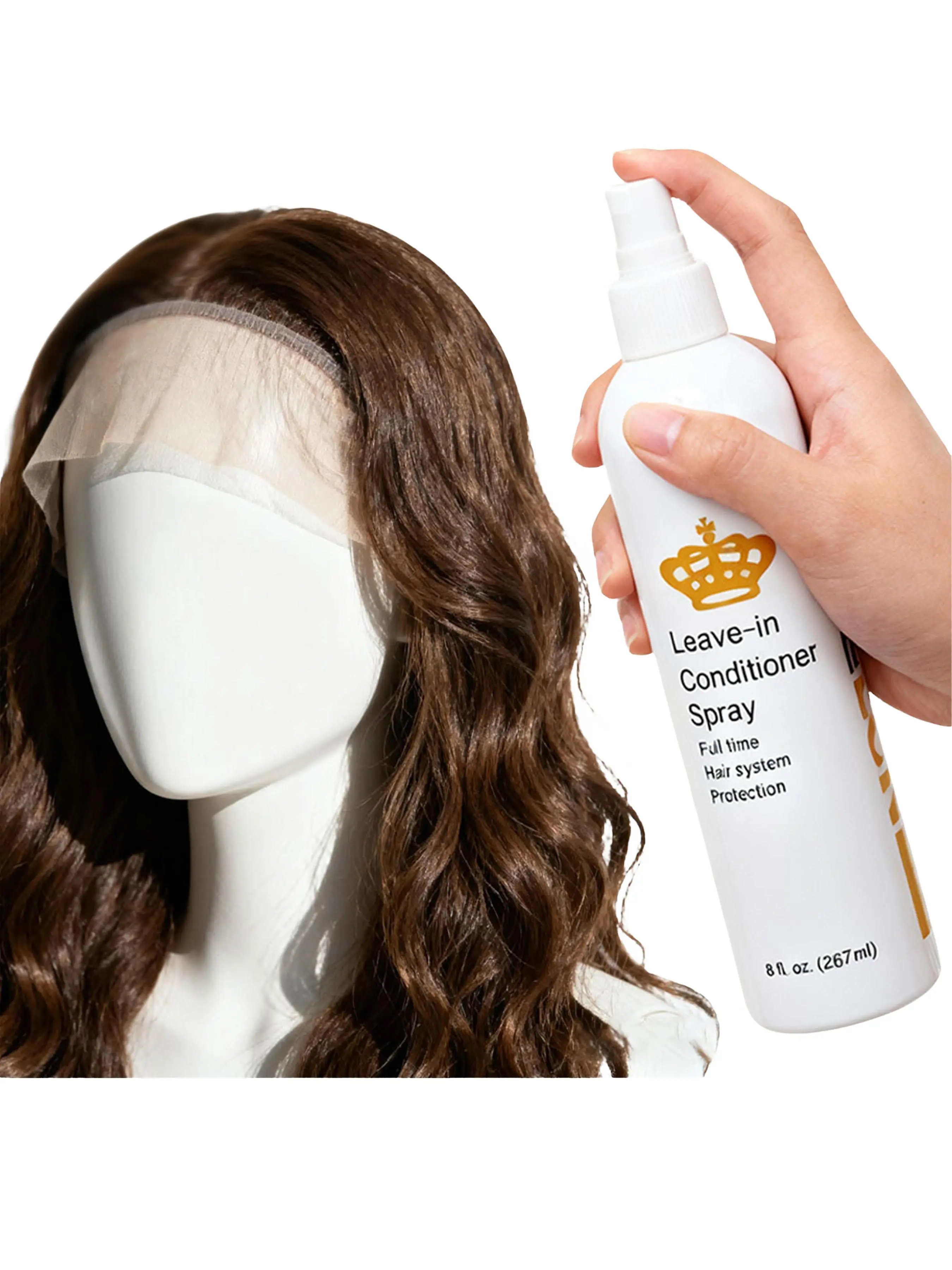 267ML Wig Care Spray for Daily Use, Large Bottle Moisturizing Spray for Taming Frizzy Wigs, All Season Hair Care Solution