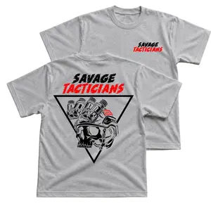 Savage Tacticians Night Vision Skull T-Shirt, Tactical Skull Helmet Graphic Tee, Modern Goon Back Print Shirt, Military Inspired Streetwear Outfit, Veteran Style Apparel Gift for Men