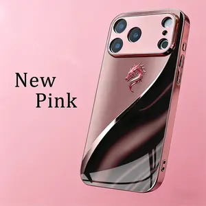Rose gold metal dragon logo phone case for Samsung Galaxy A50/Galaxy A51/Galaxy A52/Galaxy A53 5G/Galaxy A54 5G/Galaxy A55 5G/Galaxy A56/Galaxy A71/Galaxy A72/Galaxy A73 5G Full coverage, stylish and luxurious, high-value protective case