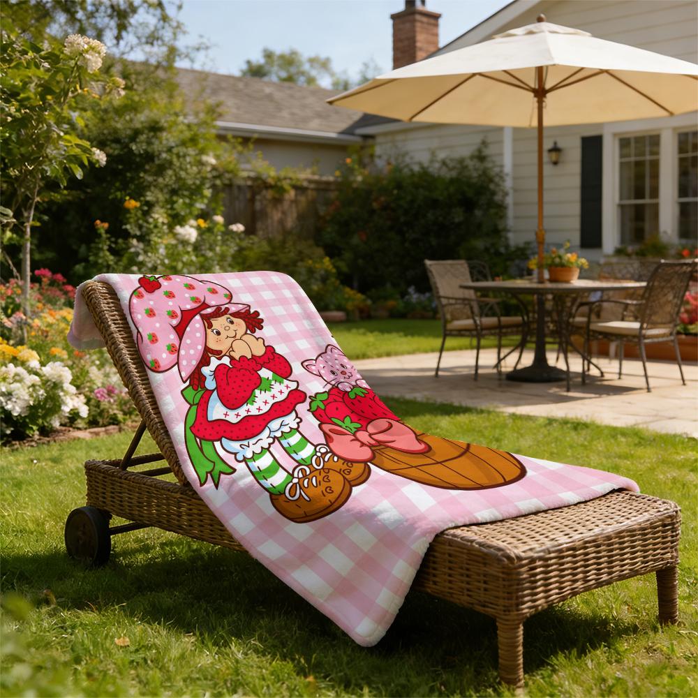 Countdown Sale! Trendy Cartoon Strawberry Shortcake Blanket Flannel Soft Warm Skin-Friendly for Sofa Office Bed Winter Kids  Mothers Day Gift Suitable for all four seasons A gift suitable for fans, friends and children