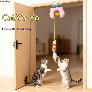 Automatic Indoor Cat Toy, Self-Playing Motion-Activated Ball and Hanging Door Interactive Toy, Fun Engaging Exercise and Mental Stimulation for Cats and Kittens
