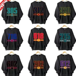 [Sale off 50%] All Team Area Code Black Sweatshirt, Custom Unisex Football Crewneck, Game Day Zip Code Crewneck, USA Sports Fan Apparel Gift - Menswear KO9