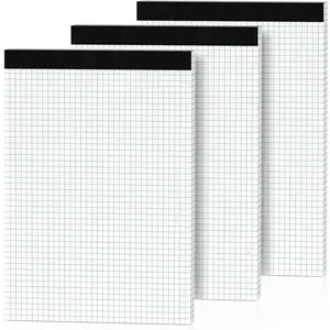 3 Pack 8.5 x 11 Quad Ruled 4x4 Graph Paper Pad Letter Size Micro-Perforated White Grid Graph Paper Notebook Math Writing Pads for Office School