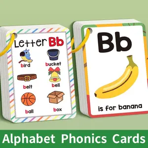 26-year-old new model - English learning phonics cards - 27 cards for learning English letter pronunciations - Educational learning gifts for learning English words cards