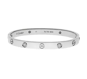Pre-owned Cartier Love Bangle Bracelet Size 17