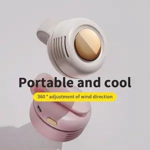 Mini Bladeless Fan. Portable, rechargeable, and silent. Features 3 adjustable speeds, a rotating body, and versatile use as a handheld, waist-mounted, or phone cooling fan. Ideal for outdoor travel,Perfect Gift