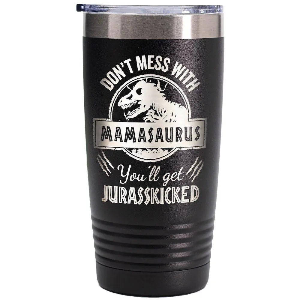 Gifts for Mom from Daughter Son, Mamasaurus 20oz Tumbler Coffee Cup Mother's Day Birthday Christmas Mother Travel Drink Cups New Mom Gifts Mama Gifts for Women
