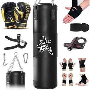 AGS Punching Bag for Adults, 4ft Heavy Boxing Bag Set with 12oz Boxing Gloves, MMA Karate Kickboxing Boxing Home Gym Martial Art - Unfilled