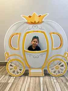 4ft x 4ft Approx Royal Carriage Prop. Party Decor, Coroplast Cutout, Photo prop. Stands Not Included. Scored for shipping Purposes H018