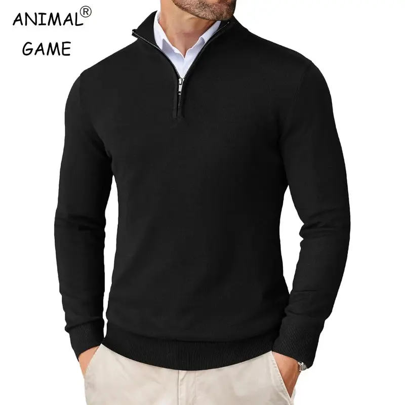 Slim Fit Mock Neck Quarter Zip Sweater