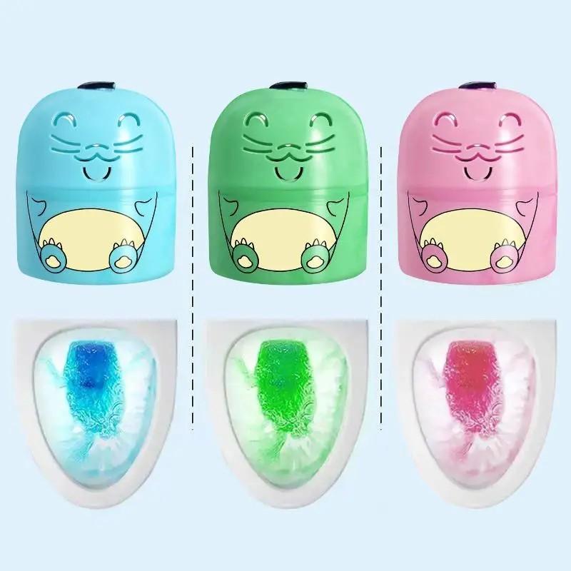 【GET 3PCS】Pembersih, Toilet Bowl Cleaner Bottle, Cute Dinosaur-Shaped Bathroom Toilet Tank Cleaner with Ocean, Jasmine, and Peach Scent Home essentials Gifts