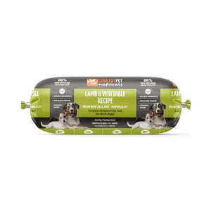 New Zealand Grass-Fed Lamb & Vegetable Frozen Dog Food - 1.5lb Rolls (8 Rolls Per Case)