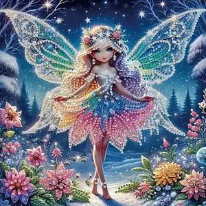 Wing Fairy Pattern DIY Diamond Arts Colorful Painting Kit without Frame, 5D Diamond Decor Painting Kit, DIY Wall Art Decor