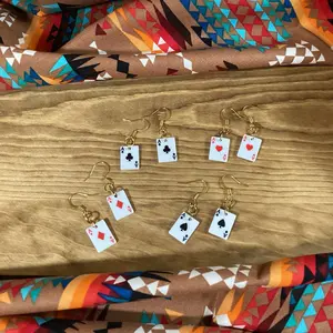Playing card earrings