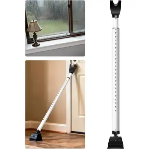 Door Security Bar, 120dB Alarm Door Lock Bar, 30-45 inch Window Safety Pole for Hotel, Home and Travel