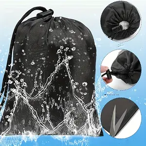 5pcs Adjustable Oxford Cloth Drawstring Bags, Multi-Use Home Travel Outdoor Storage Pouches, With Strong Drawstring & Shrink Buckle, Easy To Clean